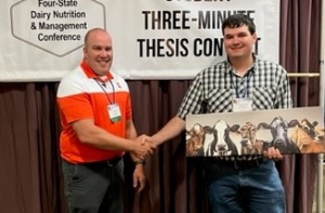 E. Cole Diepersloot is over-all winner and earns “Peoples Choice” award at the 4-State Three-Minute Student Thesis contest